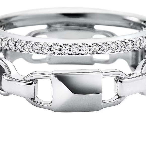 MICHAEL Michael Kors Jewelry - NWT Michael Kors Mercer Prestack silver tone size 8